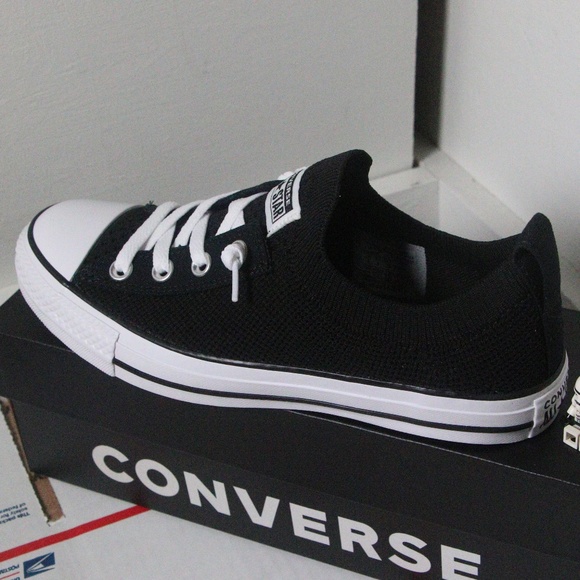 Converse Black All Star Shoreline Knit Slip Ons - Picture 6 of 7